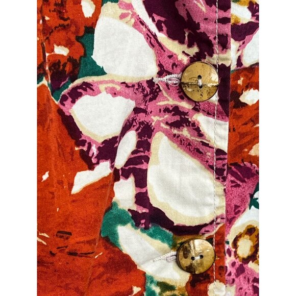 Coldwater Creek Women’s Large Floral Cotton Shirt Jacket Multicolor - Picture 5 of 14